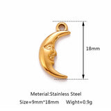 3pcs Stainless Steel Sun Moon Pendants Smiling Face Charms