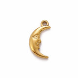 3pcs Stainless Steel Sun Moon Pendants Smiling Face Charms