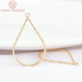10PCS 24K Brass Rhombus Water Droplet Pendants High Jewelry Findings