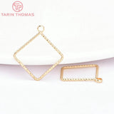 10PCS 24K Brass Rhombus Water Droplet Pendants High Jewelry Findings