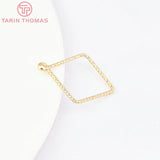 10PCS 24K Brass Rhombus Water Droplet Pendants High Jewelry Findings
