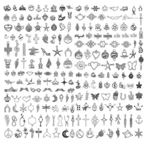 50pcs Mixed Bulk Animals Flower Star Charms for DIY Jewelry Making