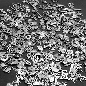 50pcs Mixed Bulk Animals Flower Star Charms for DIY Jewelry Making