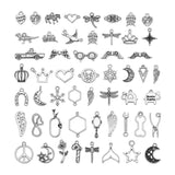 50pcs Mixed Bulk Animals Flower Star Charms for DIY Jewelry Making