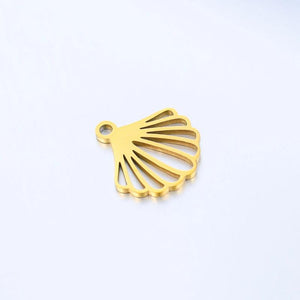 5Pcs Shell Charms Stainless Steel Seashell Pendant for DIY Bracelet