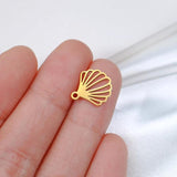 5Pcs Shell Charms Stainless Steel Seashell Pendant for DIY Bracelet