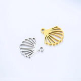 5Pcs Shell Charms Stainless Steel Seashell Pendant for DIY Bracelet
