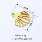 5Pcs Shell Charms Stainless Steel Seashell Pendant for DIY Bracelet