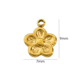 3Pcs Stainless Steel Starfish Shell Flower Charms DIY Necklace Jewelry