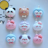 10pcs Cartoon Animals Head Charms for Jewelry Making Resin Pendant DIY Crafts