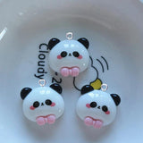 10pcs Cartoon Animals Head Charms for Jewelry Making Resin Pendant DIY Crafts