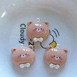 10pcs Cartoon Animals Head Charms for Jewelry Making Resin Pendant DIY Crafts