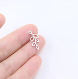 10pcs Stainless Steel Leaves Charms Pendant DIY Handcraft
