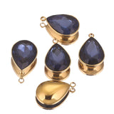 5pcs Stainless Steel Glass Charms for Jewelry Making Crystal DIY Earrings