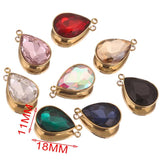 5pcs Stainless Steel Glass Charms for Jewelry Making Crystal DIY Earrings