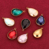5pcs Stainless Steel Glass Charms for Jewelry Making Crystal DIY Earrings