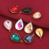 5pcs Stainless Steel Glass Charms for Jewelry Making Crystal DIY Earrings
