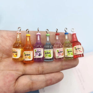 10pcs Fruit Drinking Bottle Charms Resin Pendant For Jewelry Making C939