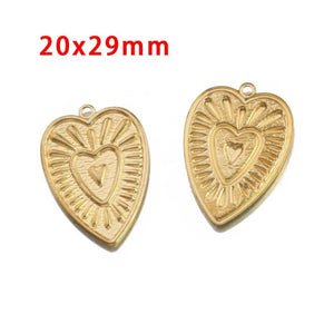 20Pcs Raw Brass Sacre Heart Charms Pendants for DIY Earrings Necklace