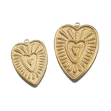 20Pcs Raw Brass Sacre Heart Charms Pendants for DIY Earrings Necklace