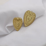 20Pcs Raw Brass Sacre Heart Charms Pendants for DIY Earrings Necklace