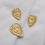20Pcs Raw Brass Sacre Heart Charms Pendants for DIY Earrings Necklace