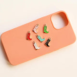 10pcs Cowboy Hat Charms Mini Enamel Boots Pendants DIY Jewelry Making Findings