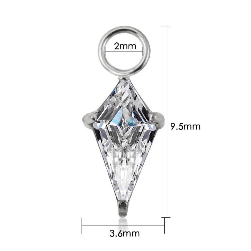 Titanium CZ Charm for Lobe Piercing Hoop Earrings