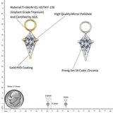 Titanium CZ Charm for Lobe Piercing Hoop Earrings