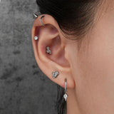 Titanium CZ Charm for Lobe Piercing Hoop Earrings