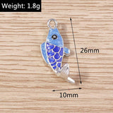 10pcs Alloy Enamel Fish Charms for Jewelry Making