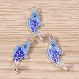 10pcs Alloy Enamel Fish Charms for Jewelry Making