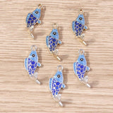 10pcs Alloy Enamel Fish Charms for Jewelry Making