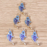 10pcs Alloy Enamel Fish Charms for Jewelry Making