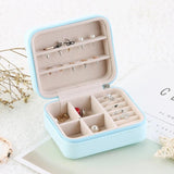 Mini Leather Jewelry Organizer Case Travel Jewelry Zipper Case