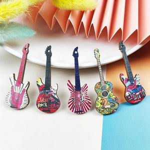 10pcs Guitar Wooden Charms for DIY Jewelry Making Earrings Pendants