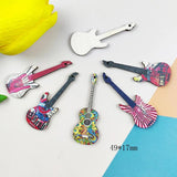 10pcs Guitar Wooden Charms for DIY Jewelry Making Earrings Pendants