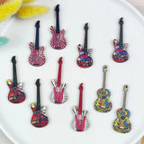 10pcs Guitar Wooden Charms for DIY Jewelry Making Earrings Pendants