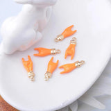 6pcs Copper Enamel Hand Charms Two-sided Dripping Pendant DIY Jewelry