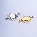 5Pcs Double Hole Stainless Steel Sun Charms Connectors Pendant Jewelry Findings