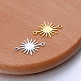 5Pcs Double Hole Stainless Steel Sun Charms Connectors Pendant Jewelry Findings