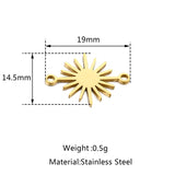 5Pcs Double Hole Stainless Steel Sun Charms Connectors Pendant Jewelry Findings