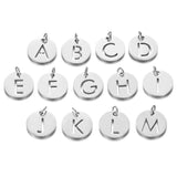 5Pcs/Lot 26 Alphabet Charms Stainless Steel Initial Letters A-Z Charm 12mm