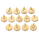 5Pcs/Lot 26 Alphabet Charms Stainless Steel Initial Letters A-Z Charm 12mm