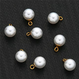 20Pcs Stainless Steel Pearl Beads Charms Pendant for DIY Jewelry