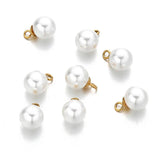 20Pcs Stainless Steel Pearl Beads Charms Pendant for DIY Jewelry