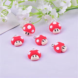 10pcs Mushroom Cartoon Resin Charms Pendant for Jewelry Making DIY