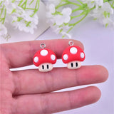 10pcs Mushroom Cartoon Resin Charms Pendant for Jewelry Making DIY