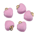 5pcs Enamel Heart Charms for DIY Earrings Necklace Jewelry Making