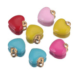5pcs Enamel Heart Charms for DIY Earrings Necklace Jewelry Making